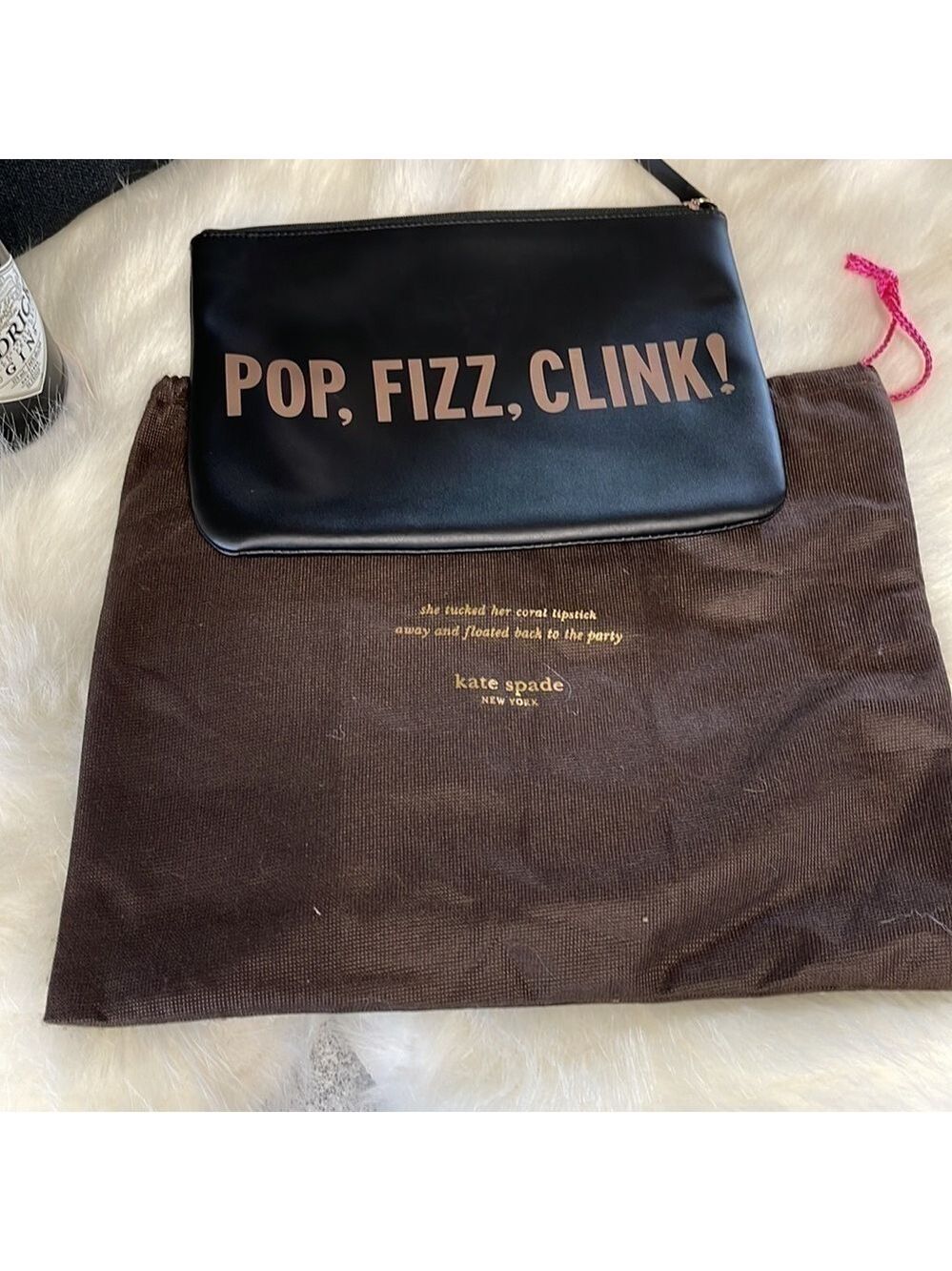 Kate Spade Pop Fizz Clink Clutch Bag Champagne Novelty Purse With Dust Bag - Picture 9 of 12